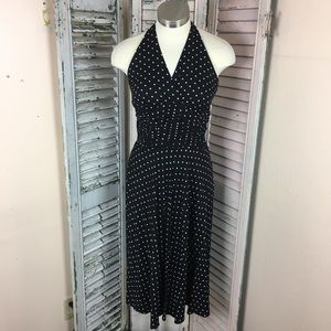 Pinup Polka Dot Halter Backless Dress